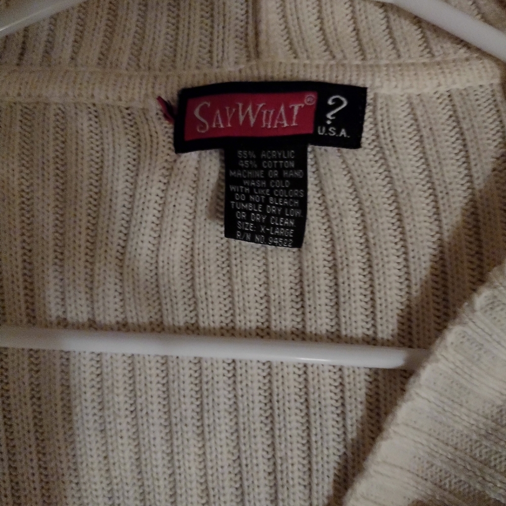 Women's long hooded cable knit cardigan sweater XL
